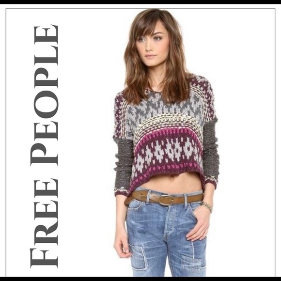 Free People Fair Isle Hooded Sweater - Picture 1 of 9